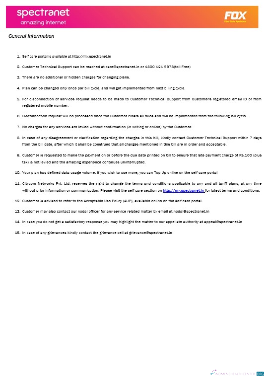 Nigeria Spectranet amazing internet internet business utility bill Word and PDF formats, 3 pages